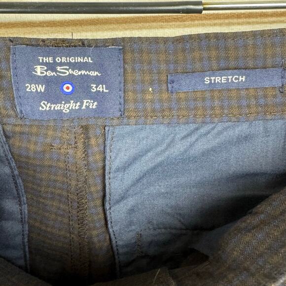 The Original Ben Sherman Dark Chocolate Check Print Straight Fit Size 28x34 - Picture 5 of 9